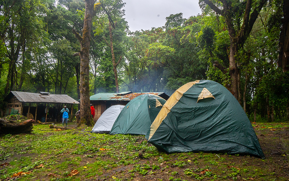 A campsite in Mount Elgon National Park