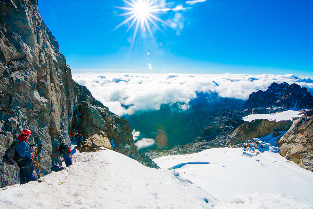 Adventurers on the Rwenzori ascent