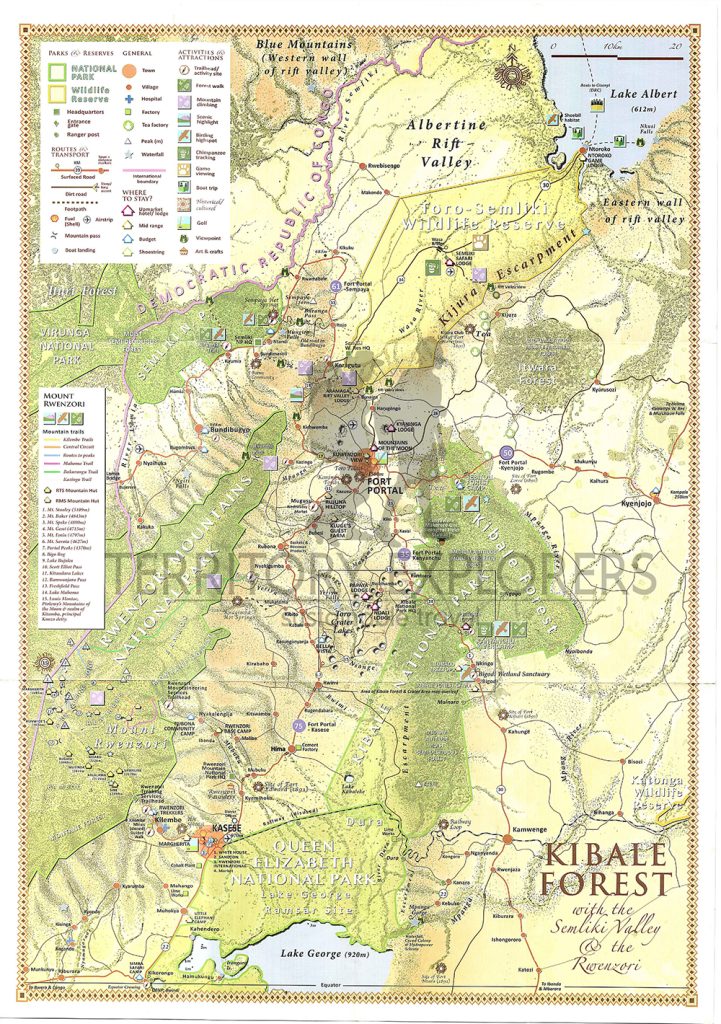 Kibale Forest National Park_Semuliki Valley and the Rwenzoris Map