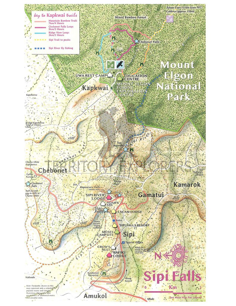 Mount Elgon National Park Map and the neighborhood