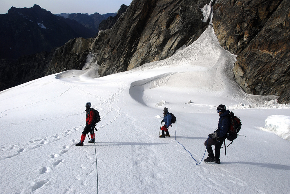 Mt Rwenzori snow - climbers