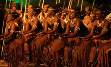 Rwanda women dancing to their cultural music