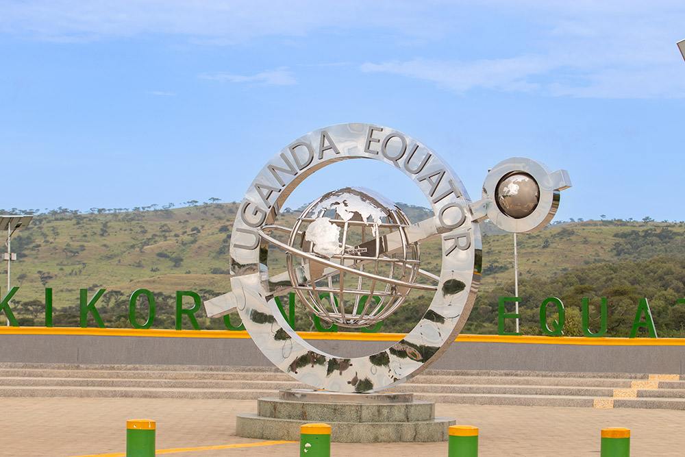 The Kikorongo Equator monument in Queen Elizabeth National Park