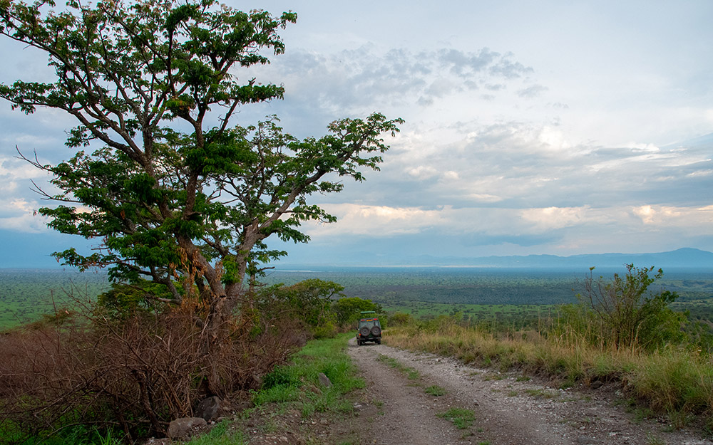 Tourists exploring Queen Elizabeth National Park