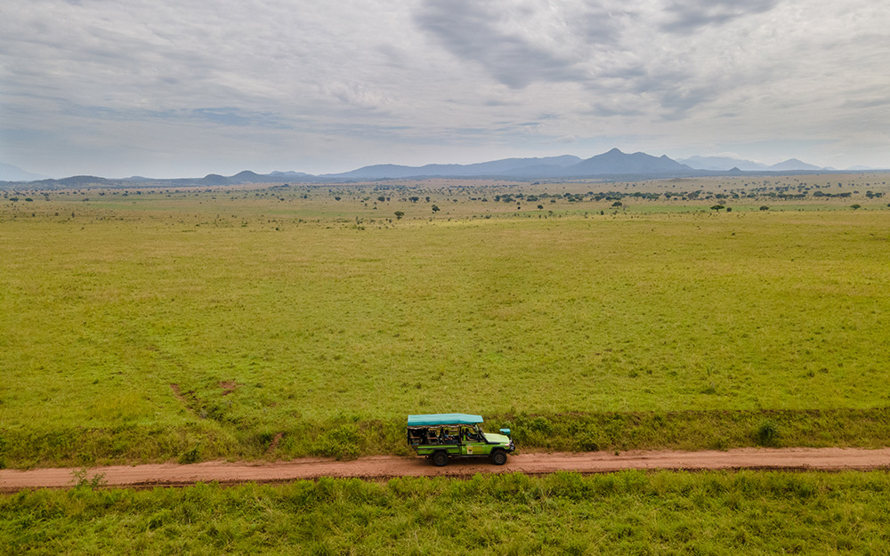 Tourists on a game drive in Kidepo Valley National Park